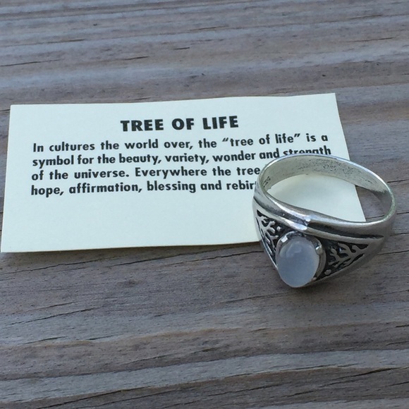 Celtic Tree of Life Ring .925 Sterling Silver w/ Genuine Moonstone gemstone USA - Picture 8 of 8